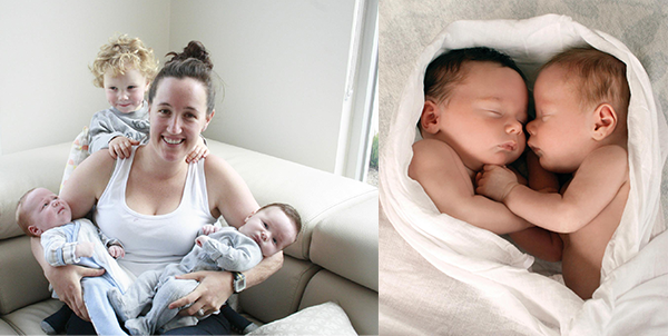L-R circa 2012: The twins, Louis and Frank arrived in September 2012. The pic to the left is a good indication as to why I was trying to find something to entertain George!